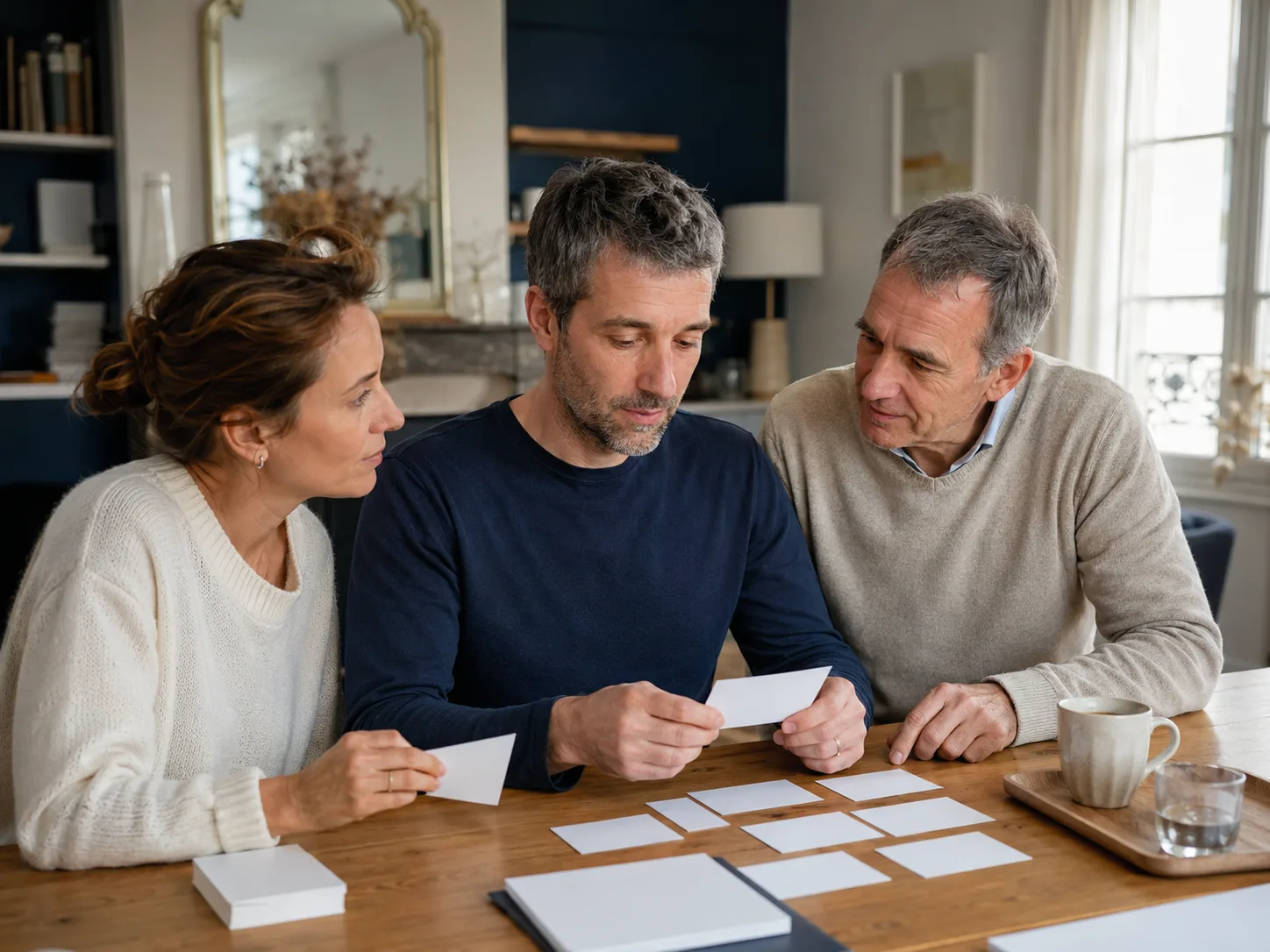 Famille accompagnant une victime