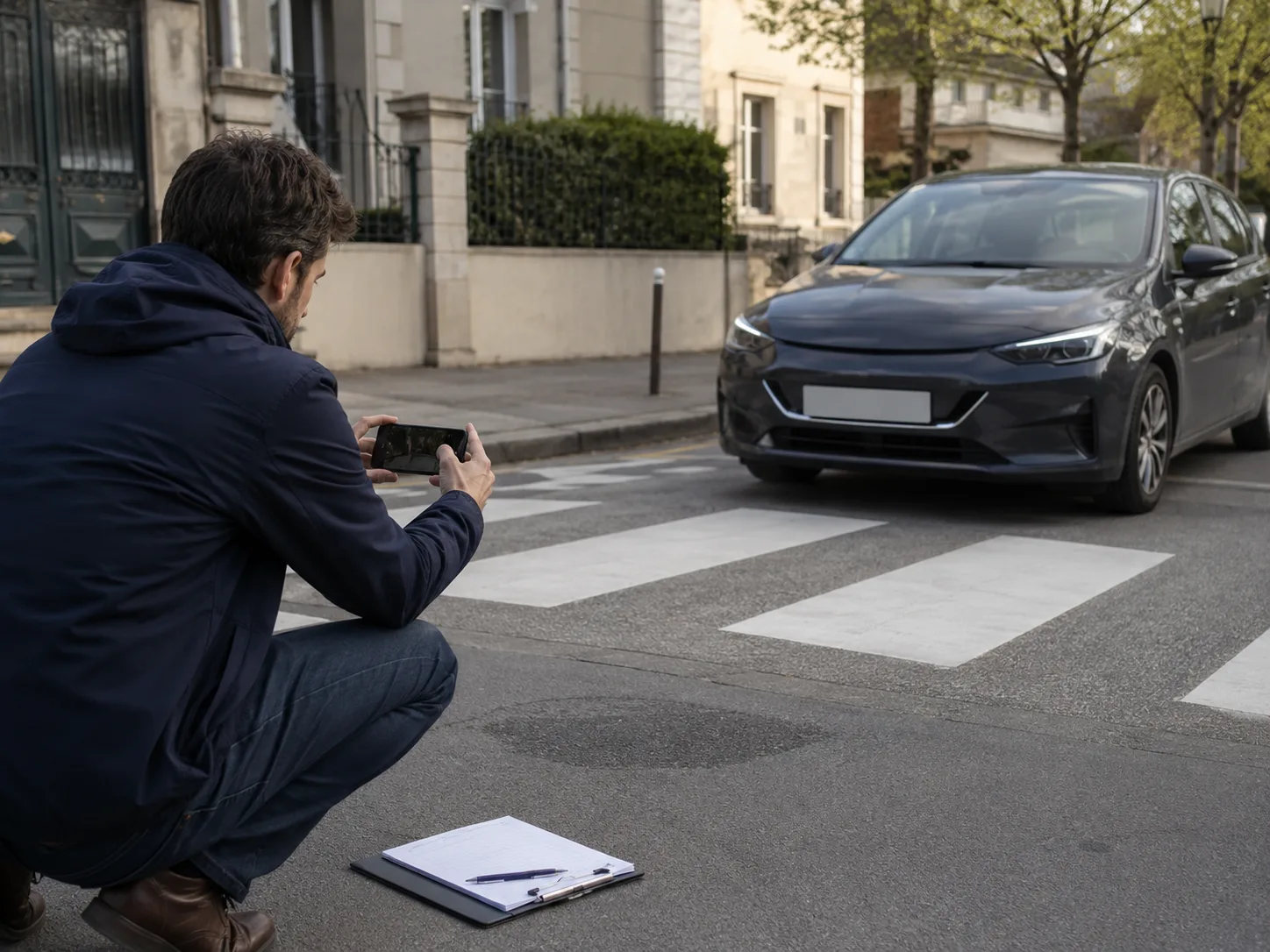 Preuves sur un passage piéton