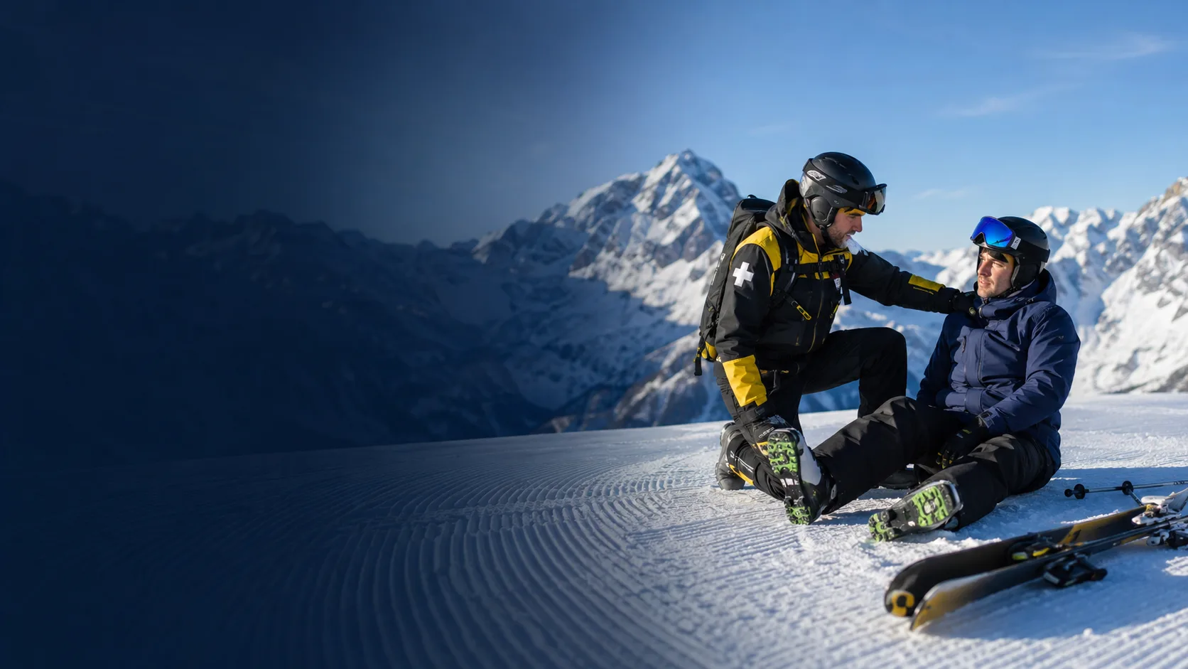 Piste de ski en montagne