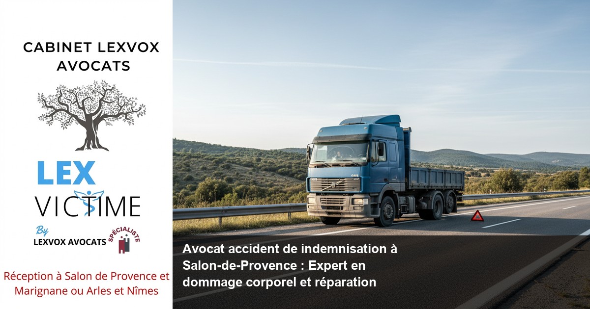 Avocat spécialisé accident de camion à Salon-de-Provence — LEXVOX AVOCATS