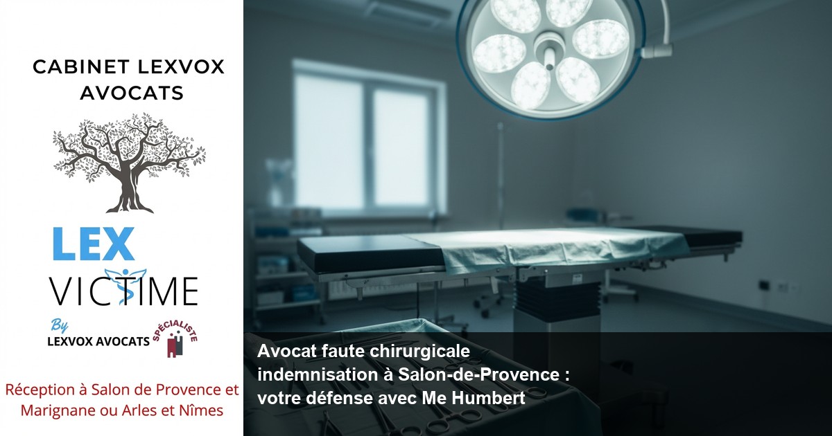 Avocat faute chirurgicale indemnisation à Salon-de-Provence : votre défense avec Me Humbert