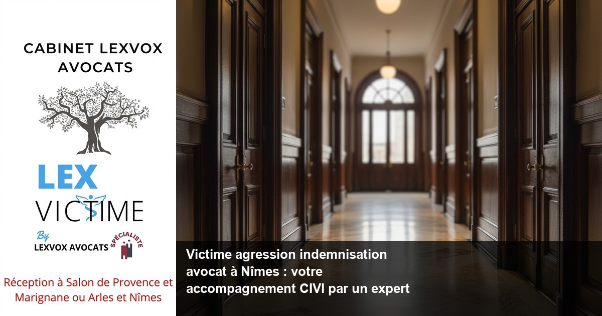 Victime agression indemnisation avocat à Nîmes : votre accompagnement CIVI par un expert